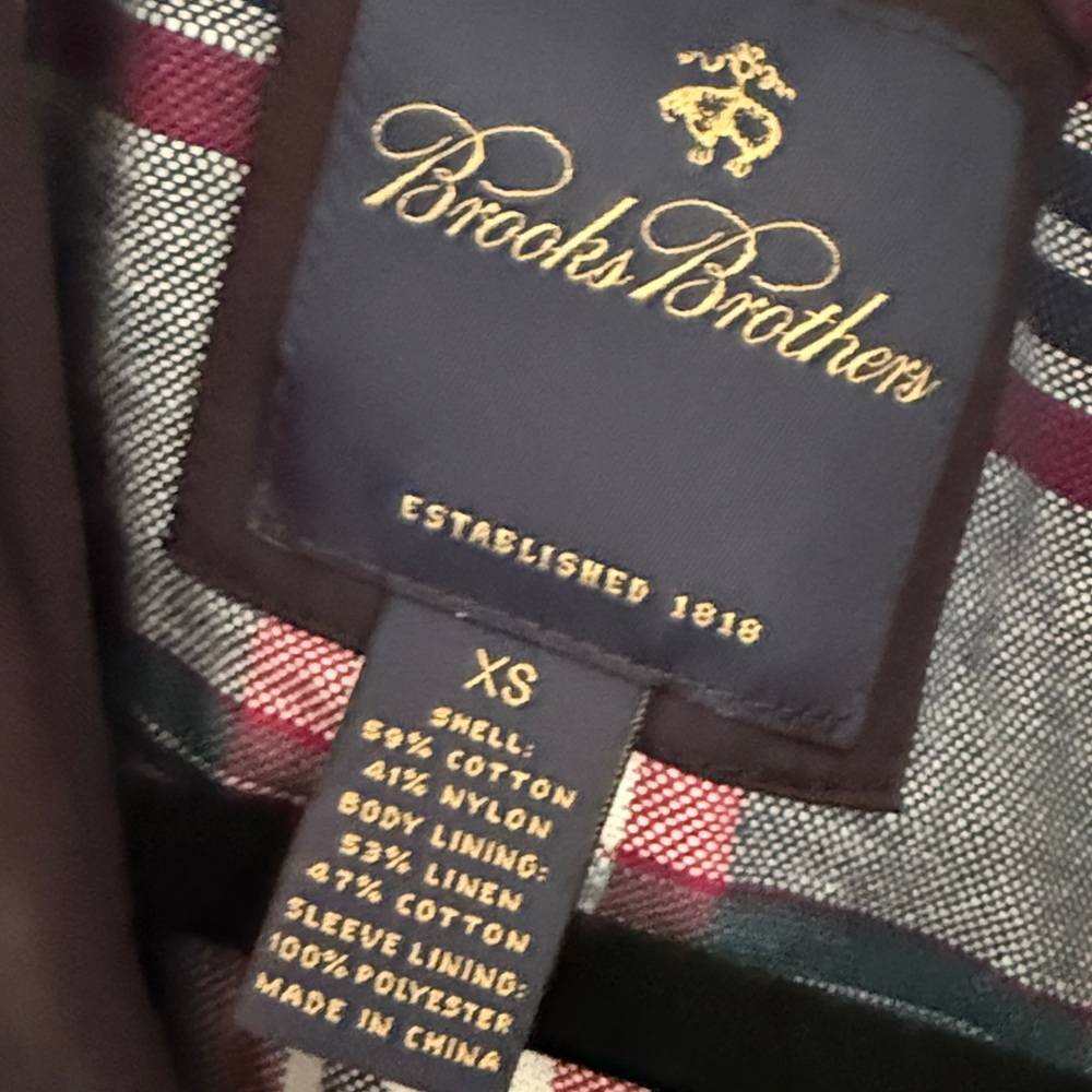 Brooks Brothers Navy Blue Racer Utility Jacket Stowaway Hood - Golf - Size XS - Picture 2 of 13